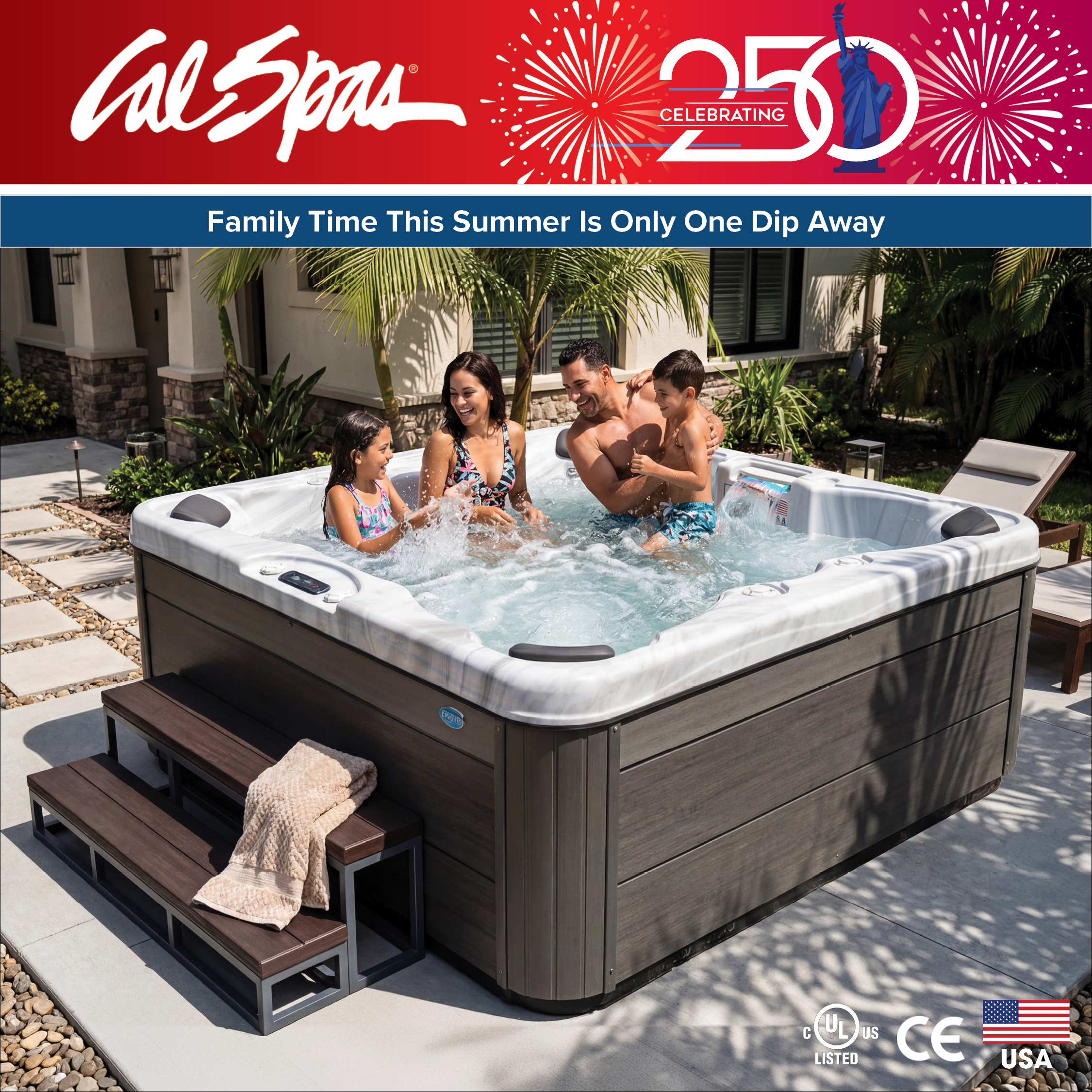 Calspas hot tub being used in a family setting - Southaven